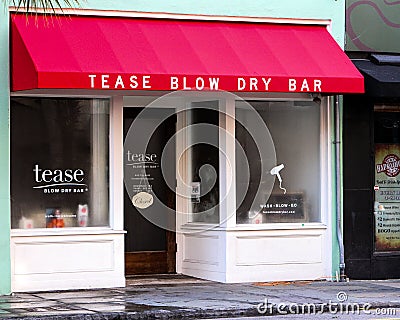 Tease Blow Dry Bar, Charleston, SC Editorial Stock Photo
