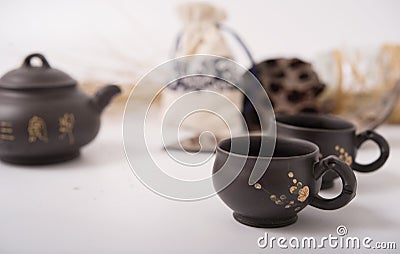 Teaset with white background Stock Photo