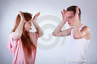 Teasing each other Stock Photo