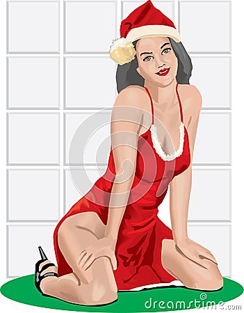 Teasing santa helper Vector Illustration