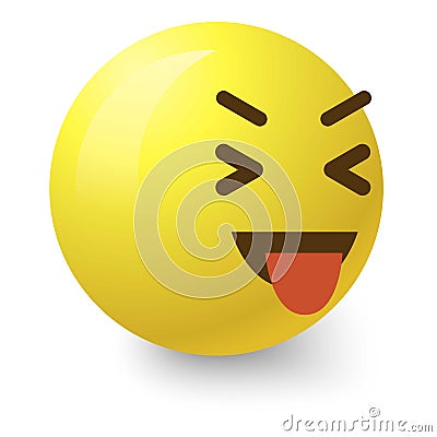 Teasing smiley icon, cartoon style Vector Illustration