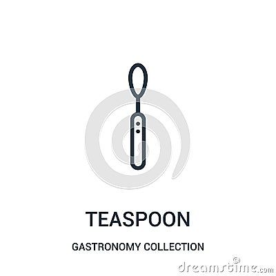 teaspoon icon vector from gastronomy collection collection. Thin line teaspoon outline icon vector illustration Vector Illustration