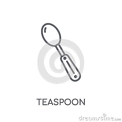 teaspoon linear icon. Modern outline teaspoon logo concept on wh Vector Illustration