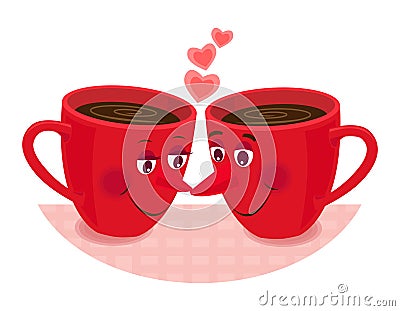 Teatime romance Vector Illustration