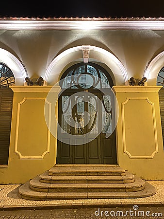 Macao Teatro Dom Pedro V Theatre Theater Entertainment Sao Lourenco Neo-Classical Architecture Macau Art Nouveau Heritage Style Editorial Stock Photo