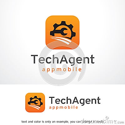 Tech Agent Logo Template Design Vector, Emblem, Design Concept, Creative Symbol, Icon Vector Illustration