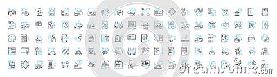 Tech banking vector line icons set. Tech banking Online, Mobile, Security, Fraud, Digital, Payments, ATM illustration Vector Illustration