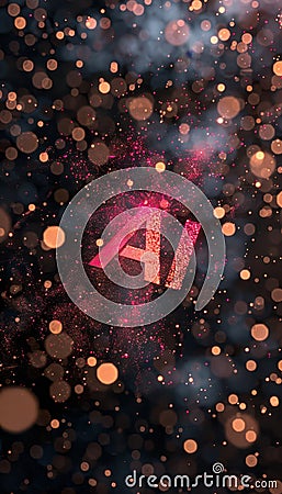Tech bokeh background with ai letters, flat illustration of innovative artificial intelligence Cartoon Illustration