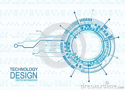 Tech circle and technology background, Abstract technology background Hi-tech communication concept Vector Illustration