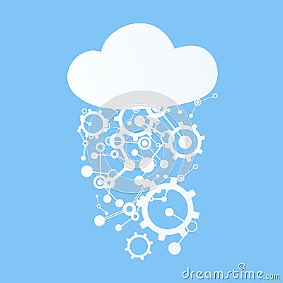 Tech cloud symbol Vector Illustration