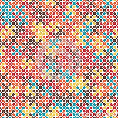 Tech colorful rounded meta balls seamless pattern Vector Illustration