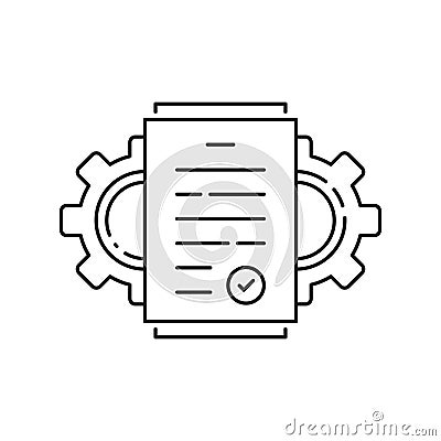 tech data insights like thin line execute icon Vector Illustration