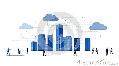 Tech-Driven Business: Optimizing Processes & Boosting Productivity through Virtual Meetings, Analytics, and Cloud Collab Stock Photo