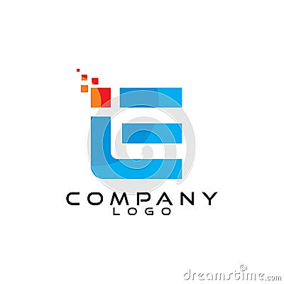 Tech, it, ict letter ie, ei, le, el logo design vector Vector Illustration