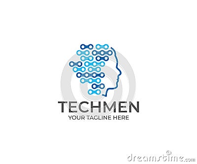 Tech Men Logo Template. Technology Vector Design Vector Illustration