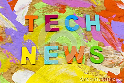 Tech news digital technology data information service Stock Photo