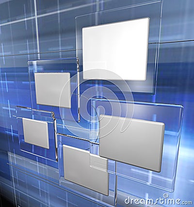 Tech panels, blue Stock Photo