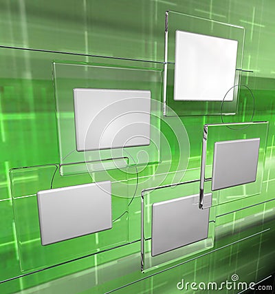 Tech panels, green version Stock Photo