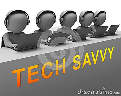 Tech Savvy Digital Computer Expert 3d Rendering Stock Photo