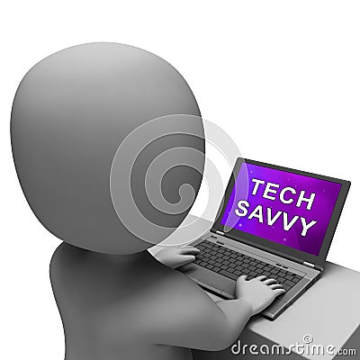 Tech Savvy Digital Computer Expert 3d Rendering Stock Photo