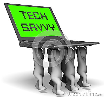 Tech Savvy Digital Computer Expert 3d Rendering Stock Photo