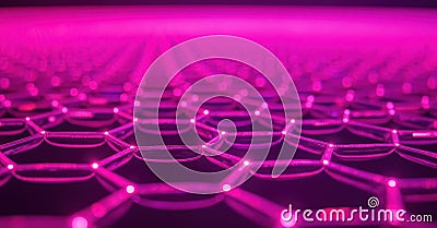 Tech space digital art featuring innovative pink hexagonal patterns Stock Photo