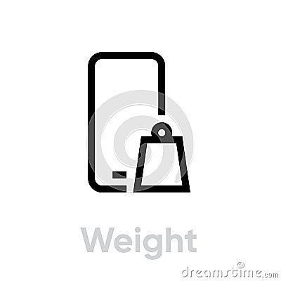 Tech specs weight phone icon. Editable line vector. Vector Illustration