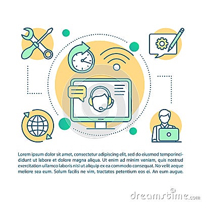 Tech support article page vector template Vector Illustration