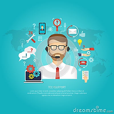 Tech Support Concept Vector Illustration