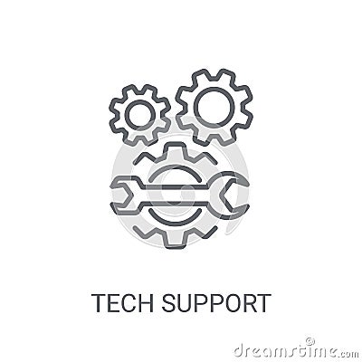 Tech support icon. Trendy Tech support logo concept on white bac Vector Illustration