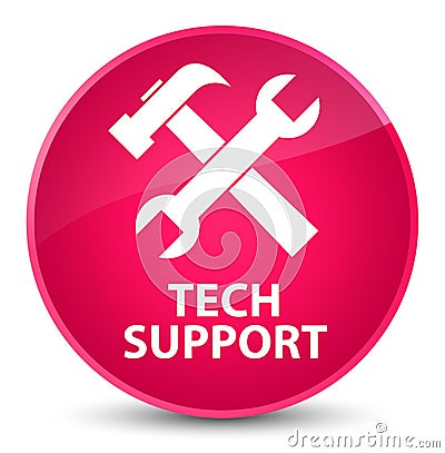 Tech support (tools icon) elegant pink round button Cartoon Illustration