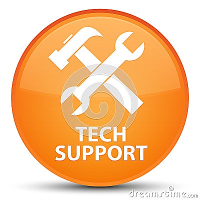 Tech support (tools icon) special orange round button Cartoon Illustration