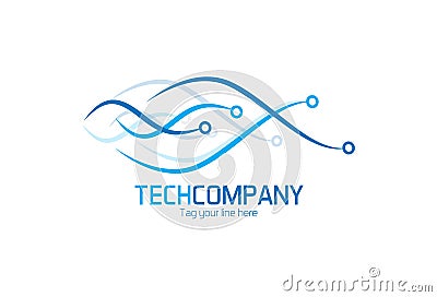 Tech tapes logo Vector Illustration