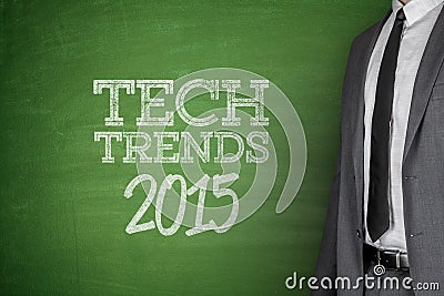 Tech Trends 2015 concept on blackboard Stock Photo