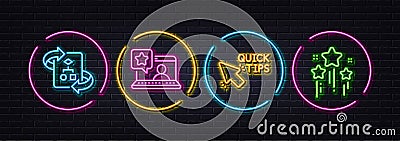 Technical algorithm, Online rating and Quick tips minimal line icons. For web application, printing Vector Vector Illustration
