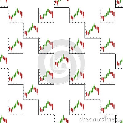 Technical Analysis with Candlestick Patterns vector Margin Trading seamless pattern Vector Illustration