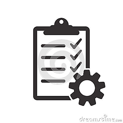 Technical check list. Vector checklist clipboard vector icon Vector Illustration