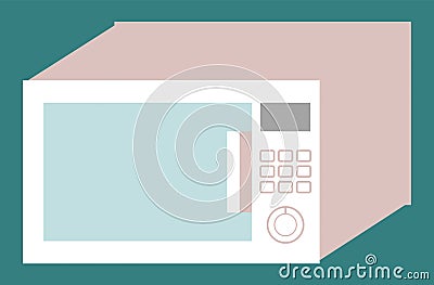 Kitchen Appliance, Microwave Oven for Cooking Vector Illustration