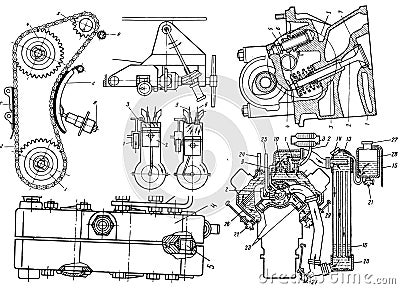 Technical drawing Stock Photo