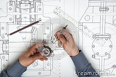 Technical drawing Stock Photo