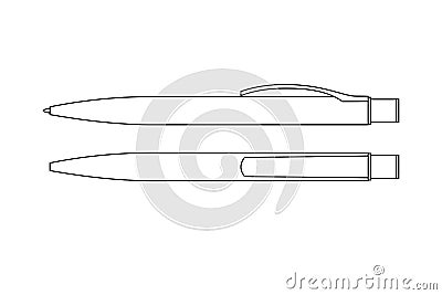 Technical drawing of classic ballpoint Stock Photo