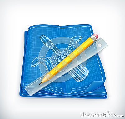 Technical Drawing Icon Royalty Free Stock Image - Image: 25099726