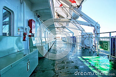 technical equipment on deck ship Stock Photo