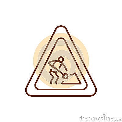 Technical error color line icon. Website banner. Vector Illustration
