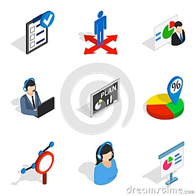 Technical expert icons set, isometric style Vector Illustration