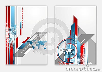 Technical flat flyer design Vector Illustration