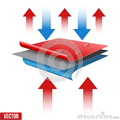 Technical illustration of a three-layer waterproof Vector Illustration