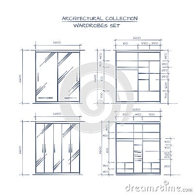 Technical Illustration Of Wardrobe Vector Illustration