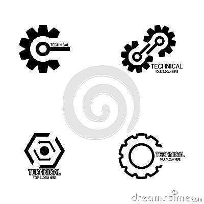 Technical logo design vector template Vector Illustration