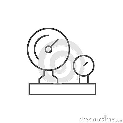 Technical manometer line outline icon Vector Illustration